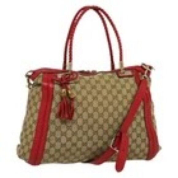 GUCCI GG Canvas Tote Bag 2way Beige Gold 269946 Auth 137280 - Picture 1 of 16